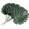 12pcs Artificial Green Turtle Leaf Scattered Tail Leaf Fake Silk Plant For DIY Wedding Birthday Party Home Decor Palm Leave 2026