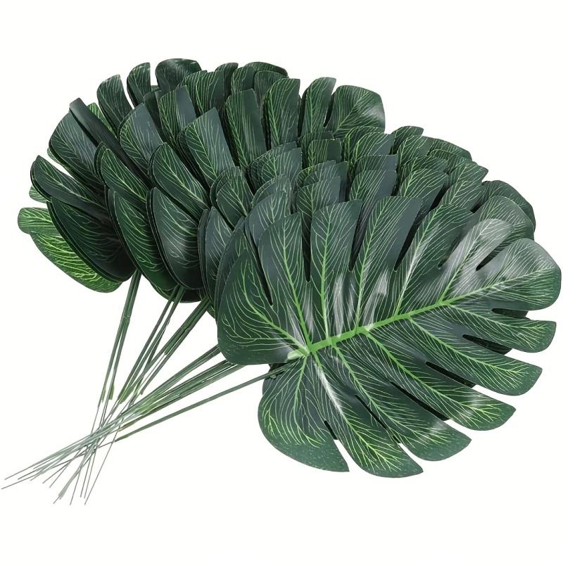 12pcs Artificial Green Turtle Leaf Scattered Tail Leaf Fake Silk Plant For DIY Wedding Birthday Party Home Decor Palm Leave 2026