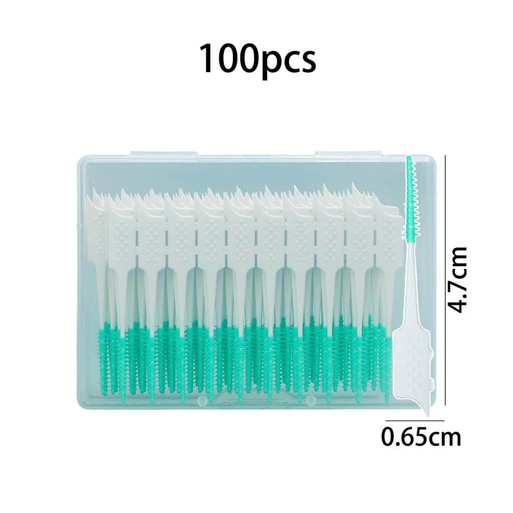 20/500pcs Disposable Soft Rubber Interdental Brush Teeth Cleaning Tool Dental Cleaning Between Toothbrush Oral Hygiene Care Tool