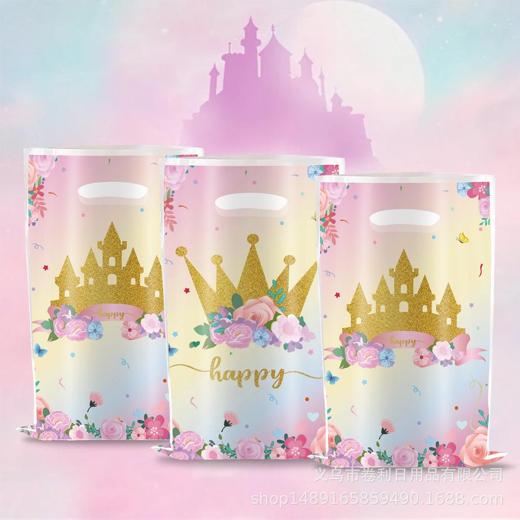 Princess Castle Theme Party Supplies Gift Bag Castle Line Decorative Candy Bag Gift Bag Tote Bag
