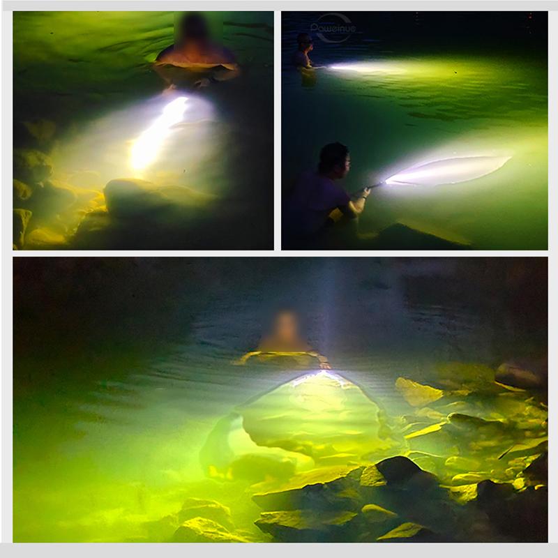 Profesjonell Spearfishing Jakt Scuba XHP160LED dykkerlys 9900LM dykkerlommelykt 18650 26650 fakkel undervannslommelykt
