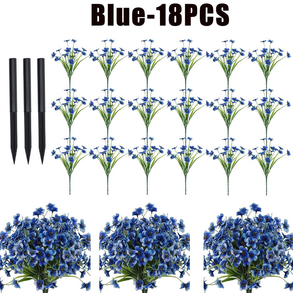 Artificial Violet Flowers Fake Spring Grass Faux Plants for Wedding Garden Decor Outdoor Artificial Floral Home Decoration