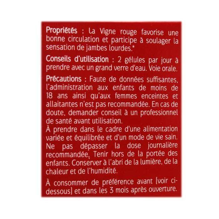Naturactive Vigne Rouge Bio 30 Gélules Végétales