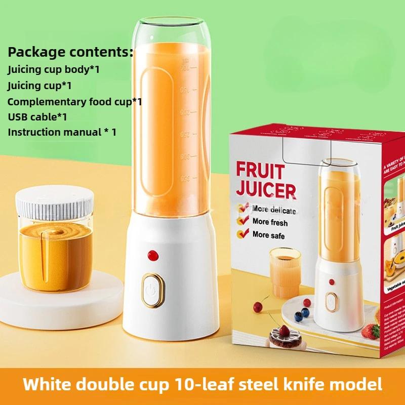 450ML Portable Electric Blender 40W USB Rechargeable Cordless Juicer High Powerful Juicer Cup for Smoothie Milkshake Juice Food