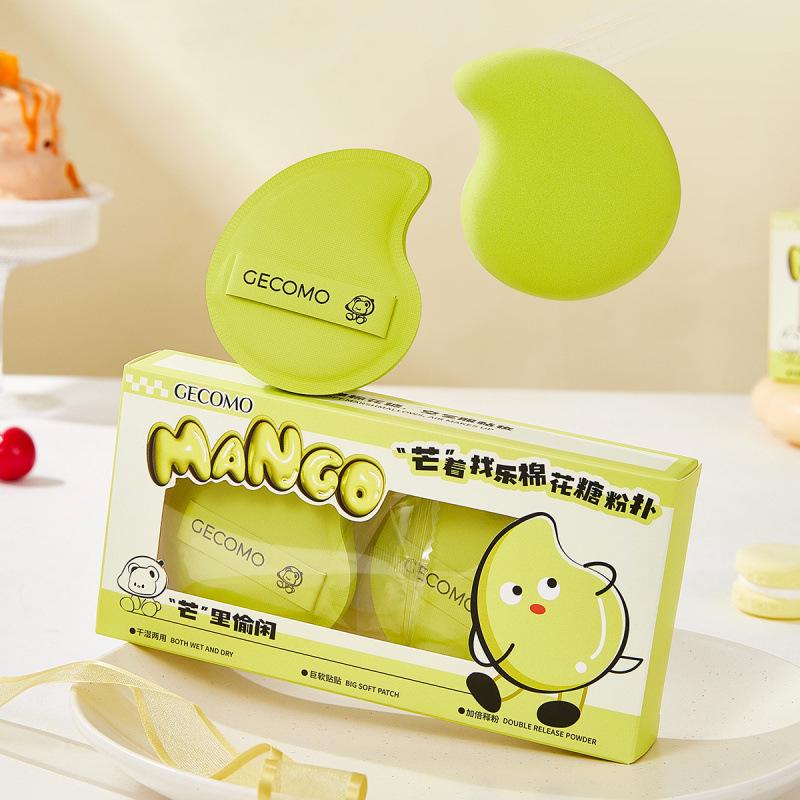 GECOMO Fluffy Marshmallow Super Soft Skin-Friendly Powder Puff Set for Dry & Wet Use