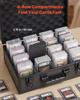 VEVOR Graded Card Case 4 Row 120 PSA Slab Storage Box with Secure Lock, Baseball Sports Trading Cards Holder Collector with 12 Dividers, Key