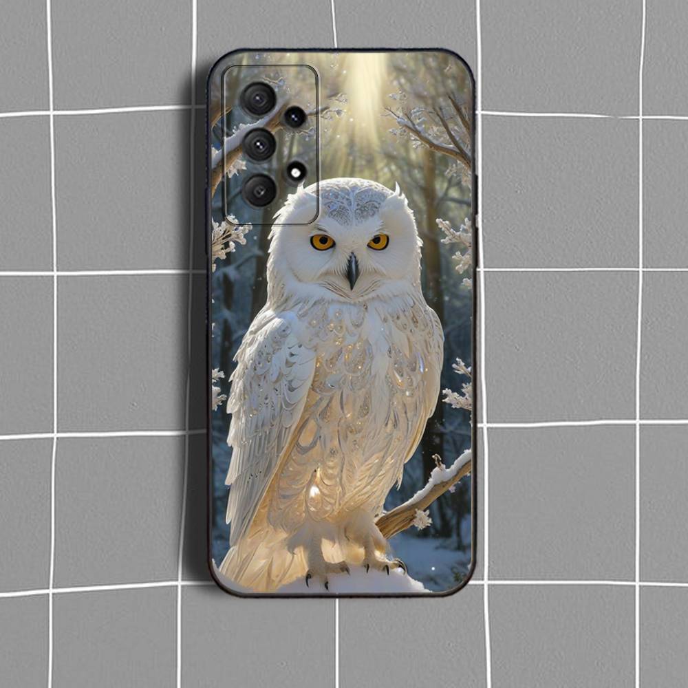 Cute C-Colorful O-Owl Bird Phone Case For Samsung Galaxy A 91,80,73,72,71,53,52,51,22,5G Shockproof Soft Black Cover Samsung a72