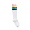 Women School JK Girls Cotton Over Calf Long Socks Japanese Style Rainbow Striped Student Uniform Casual Knee High Socks