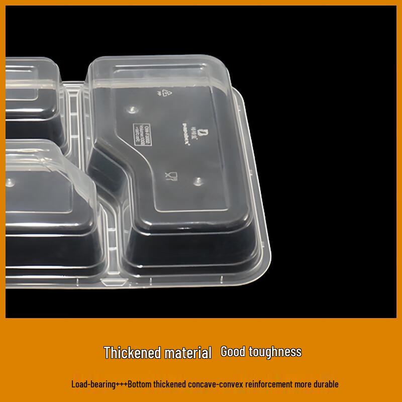 Disposable 3-Compartment Meal Prep Containers