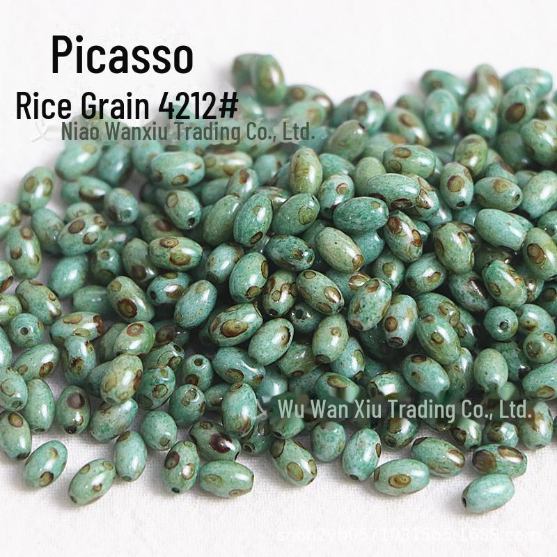 Picasso 4x6mm Ovale Reisperlen für DIY Armbänder & Halsketten