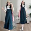 2026 Summer Chic Mermaid Denim Maternity Overall Dress with Patchwork T-Shirt