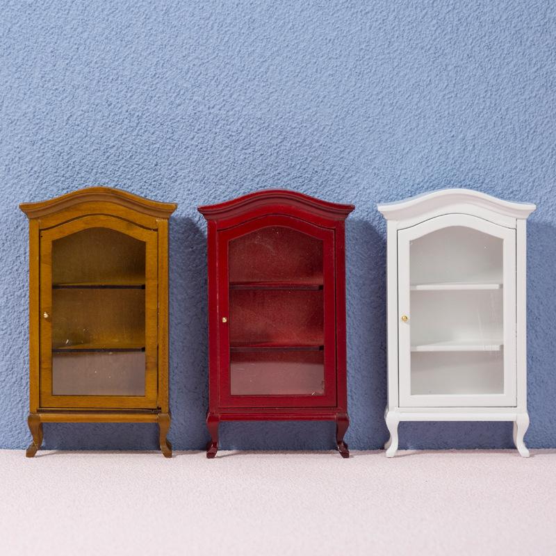 1:12 Dollhouse Cupboard Display Shelf Miniature Furniture Wine Cabinet DIY Toys Bookcase Display Shelf
