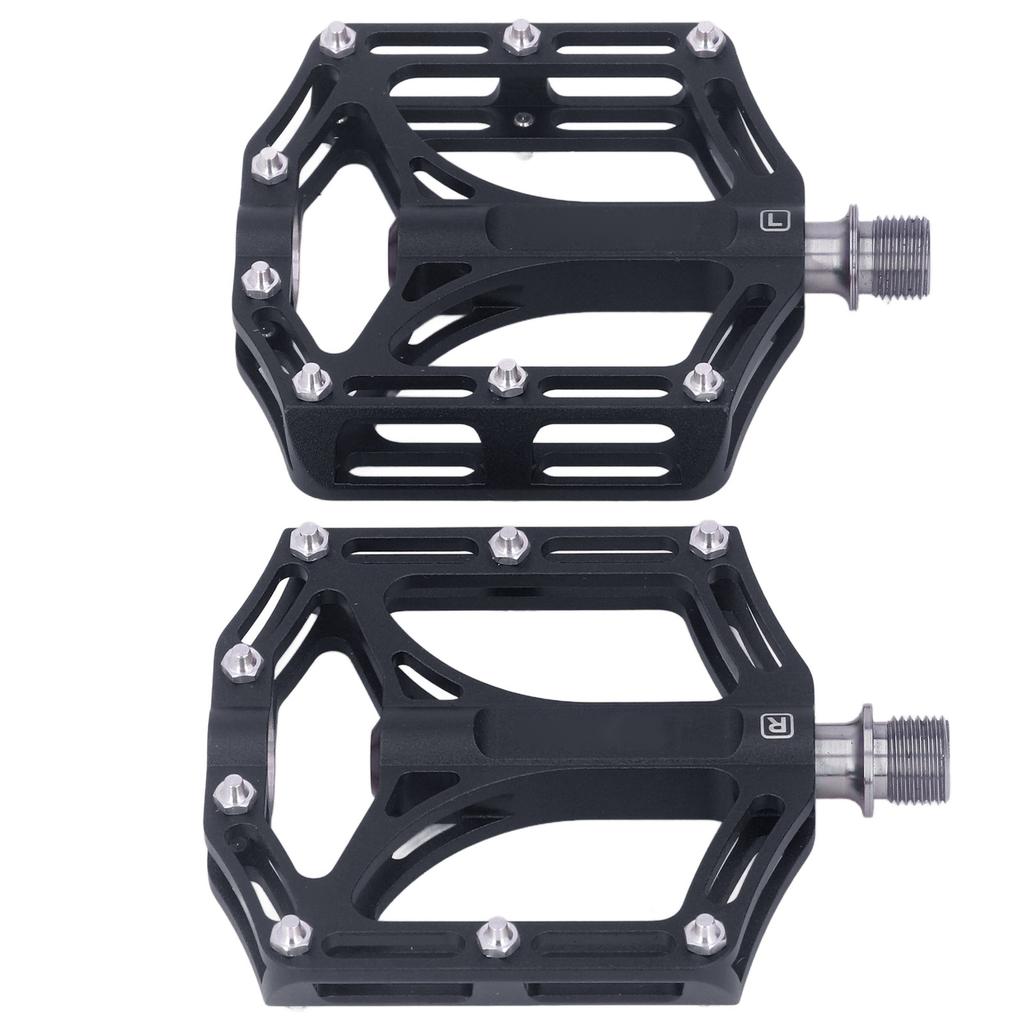 1 Pair Mountain Bike Pedals Universal Lightweight Titanium Alloy Road Bike Pedals for Road Mountain BMX MTB Bike Black