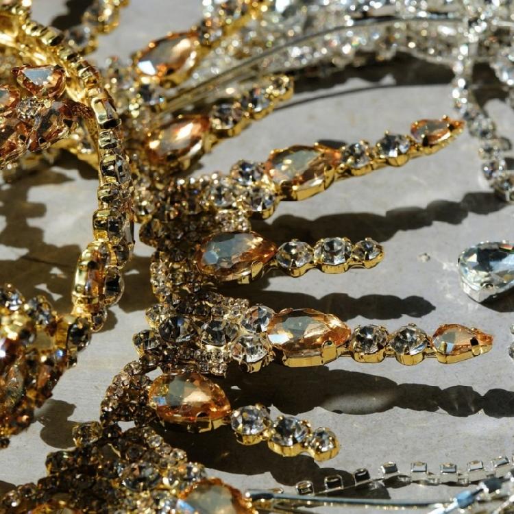 Crystal Tassels Hairband Crowns Tiaras Hair Ornament for Women Stage Show Costume Formal Occasion Photography Headwear