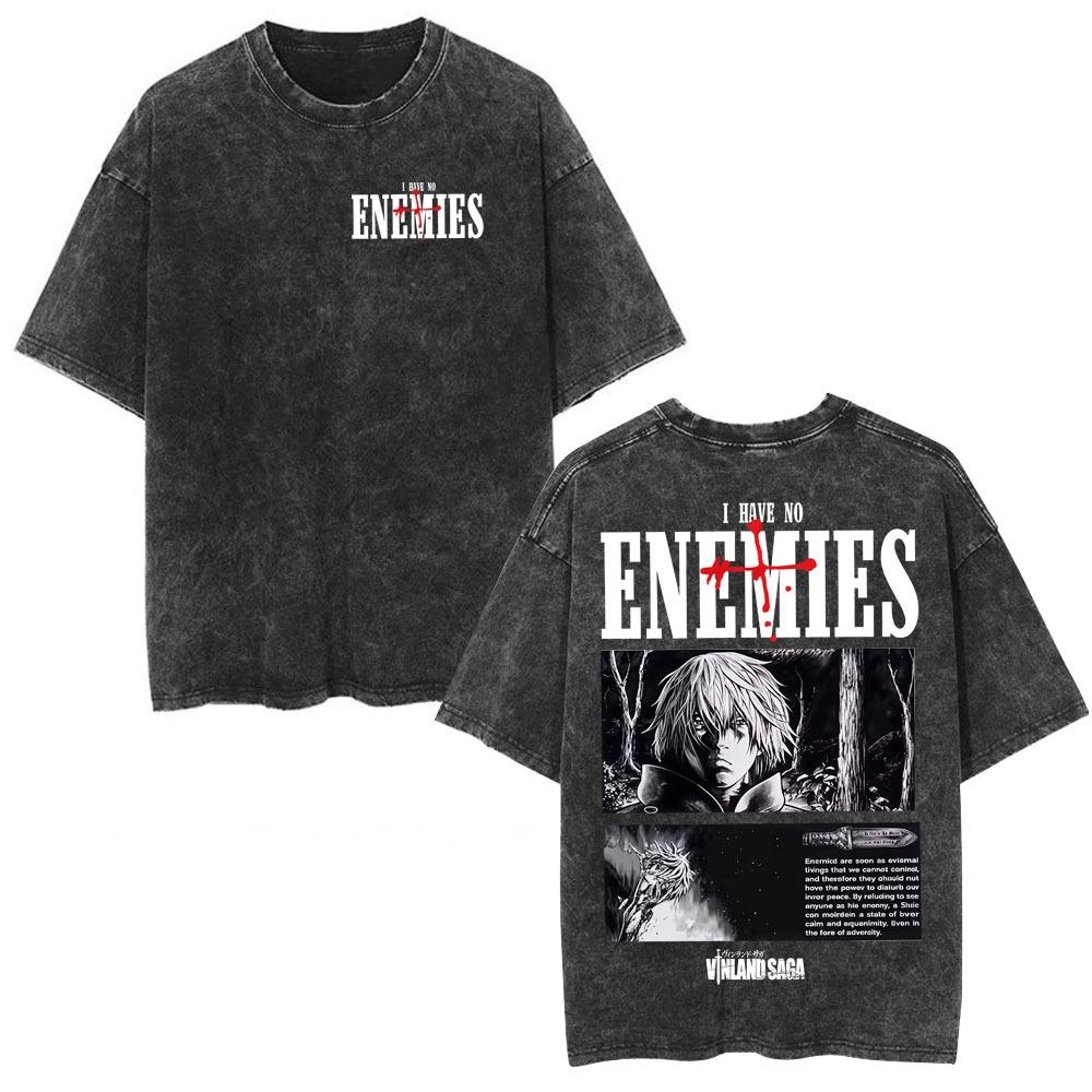 Vinland Saga Thorfinn Tshirt Vintage Washed Anime Manga Graphic Unisex Oversized Crew Neck Cotton Short Sleeve Tee Tops Hot