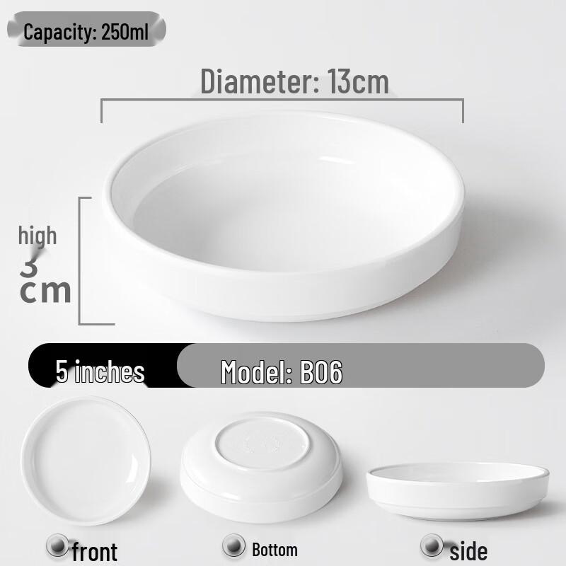 Melamine Imitation Porcelain Shallow Serving Bowl