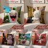 R-Raving Rabbids Pillow Case Anti-dustmite Pillowcase Invisible Zipper Silky Sofa Cushion Cover