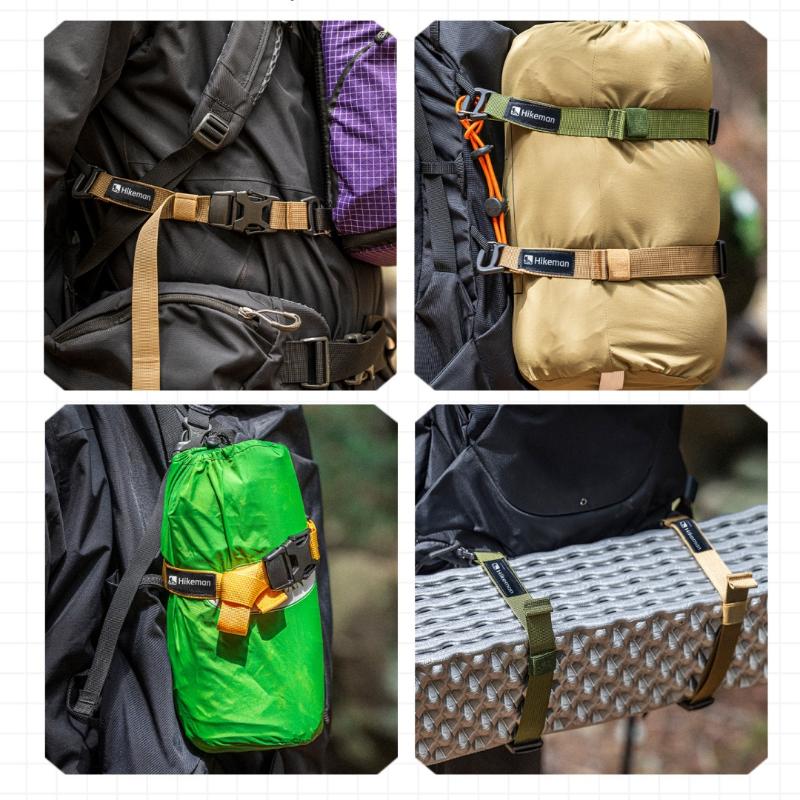 1Pcs Outdoor Hiking Travel Backpacking Straps Adjustable 18.5-49.5Cm Luggage Straps Wear-Resistant Buckle Fixed Packing Straps