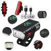 1 Set Rechargeable Bicycle Flashlight Bike Light Front Led Power Display Cycling Headlight Taillight For Cycling Riding Safety