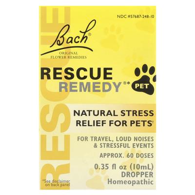 Original Flower Remedy, Rescue Remedy, Natural Stress Reliever for Pets, Dropper, Alcohol-Free, 0.35 Fl Oz (10 Ml)
