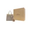 Coach Feld 22 Mode Print Color Block Stoff und Leder Tragetasche Damen Tragetaschen Khaki CD680-B4SHG
