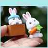 Cute Carrot Mushroom Cartoon Rabbit Mini Model Desktop Decor Ornament Set For Kids And Collectors