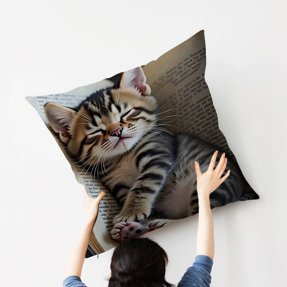 Cat Cute Kitten Stitch Lucky Dragon pillow cover sofa cushion cover home room decoration children gift