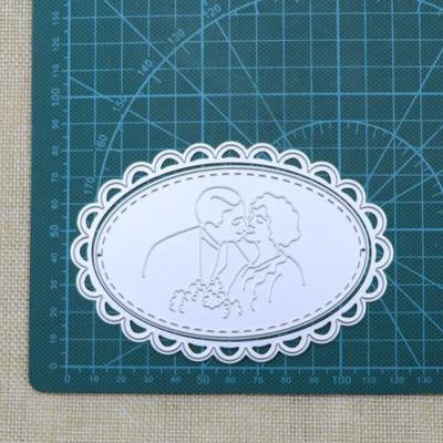 Lace Oval Scrapbooking Husband and Wife Metal Cutting Dies Cut Die Mold Decor Paper Craft Mould