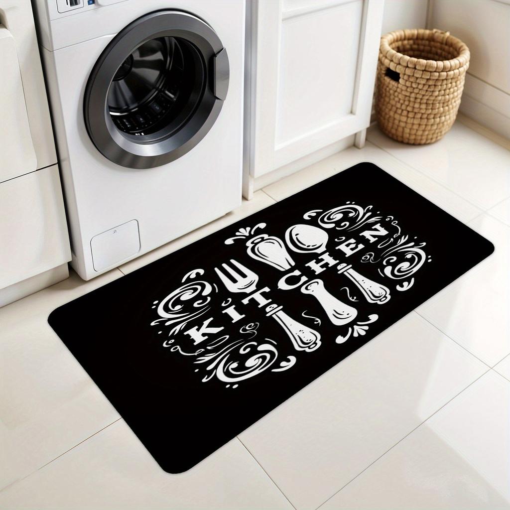 1PC Mushroom Forest Pattern Kitchen Rug Non-Slip Door Mats Pop Design Bathroom Rug Bath Mat Carpet for Home Sink Laundry Decor