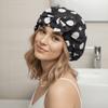 Polka Dots Double-layer Bath Cap Elastic Printed Bonnet Practical Shampoo Hat  Bathroom