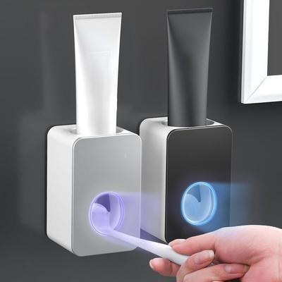 Toothpaste Dispenser Wall-Mounted Automatic Toothpaste Squeezer Toothpaste Holder for Hole-Free Wall Hanging