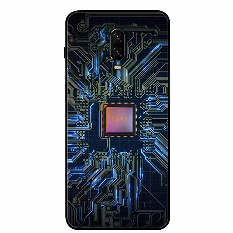 Para Capa One Plus 6 / 6T Animais Pintados Preto TPU Silicone Macio Amortecedor para Oneplus 6T 6 T Capas à Prova de Choque Lobo Legal Bolsa Coque