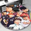 1pc Haikyuu!! Anime Volleyball Team Round Carpet  Office Chair Mat, AntiSlip Rug for Home Decor, Seasonal Gift, Suitable for Office, Living Room