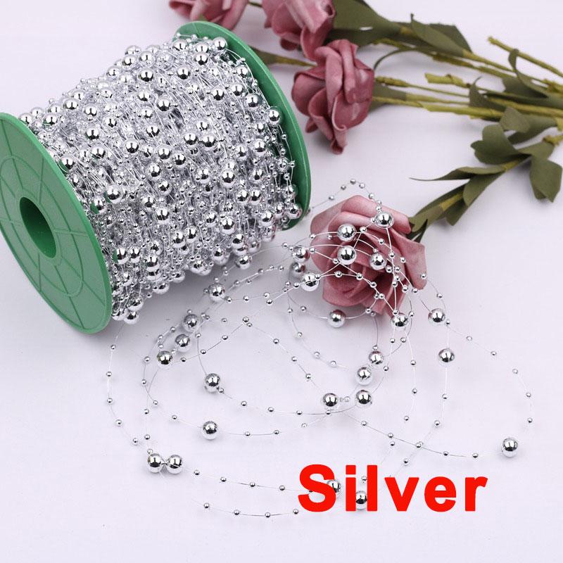 2/5/10Meter Imitation Pearl String Fishing Line Artificial Pearls String 8+3mm Bead Chain for Craft Garland Flower Wedding Decor