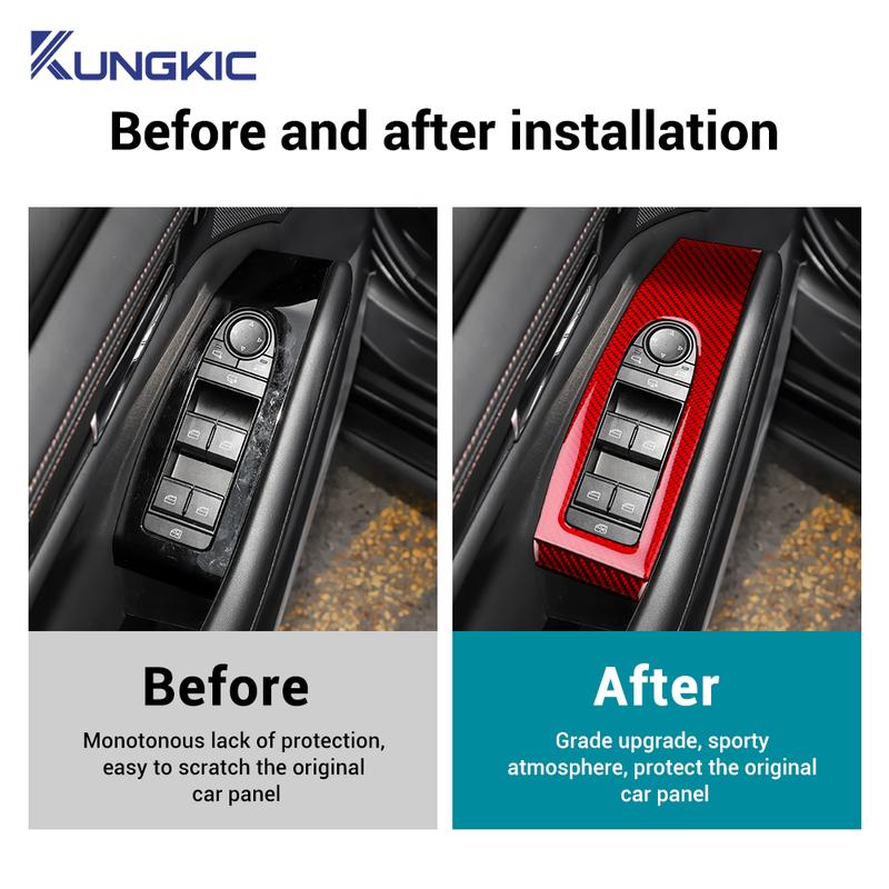 Real Soft Carbon Fiber Sticker LHD RHD For Mazda 3 BP Axela -2025 Car Front Door Window Lift Panel Interior Accessories