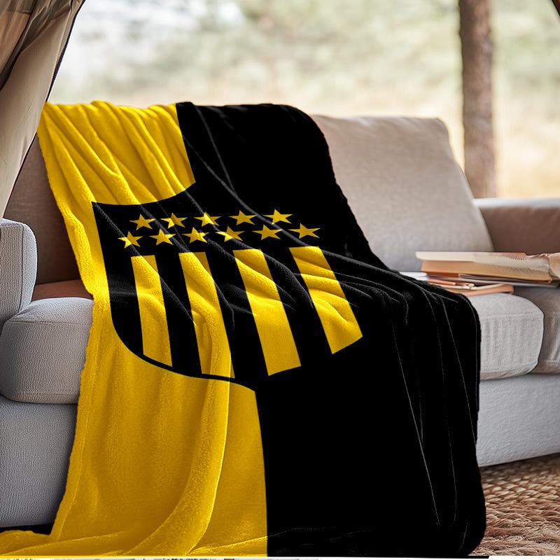 Pe?arol Football Club Emblem Blanket Outdoor Flannel Blanket for Camping, Hiking, Garden Parties, Picnic Essentials,gift for family and friends