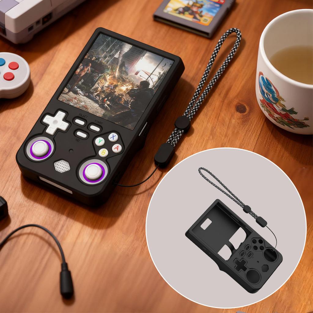 Games Console Soft Cover for R36 Ultra Handheld Game Console Against Scratch and Drop-Black Handheld Storage Protective Cover