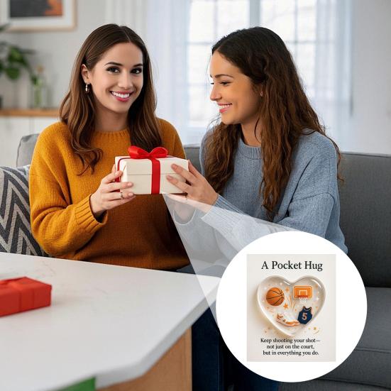 Sports-Themed Pocket Hug Football Golf Tennis Soccer Baseball Pocket Hug Heart Token Emotional Support Gift