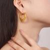 European-American Style Geometric Gold-Plated Titanium Steel U-Shaped Earrings for Women