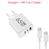 65W GaN Fast Charger USB Type C PD QC3.0 Quick Charging Charger Mobile Phone Adapter for 14 15 Pro Samsung Huawei
