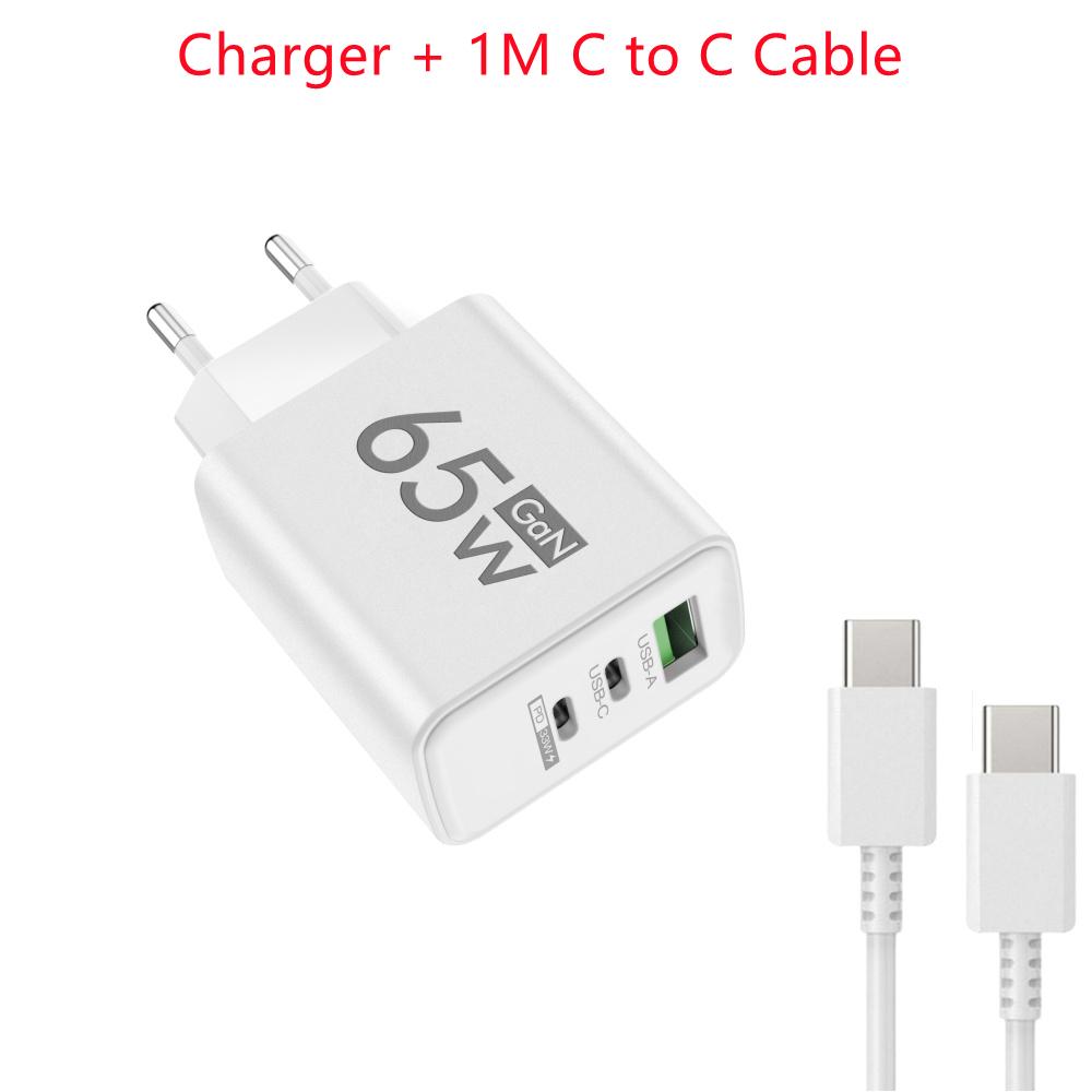 65W GaN Fast Charger USB Type C PD QC3.0 Quick Charging Charger Mobile Phone Adapter for 14 15 Pro Samsung Huawei