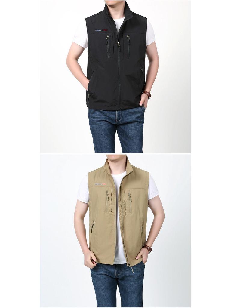 Men's Quick-Dry Multi-Pocket Outdoor Vest for Spring, Summer, and Autumn