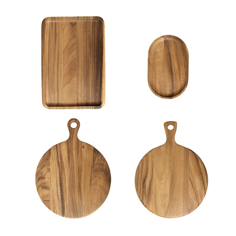 Ru Han Small Round Wooden Steak & Serving Plate