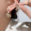 Cartoon Horse New Year Horse Earrings Pearl Zircon Gold Pony Earrings Ear Decor Chinese Style Horse Mascot Drop Earrings