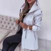 YYFS Damenmode, lässig, einfarbig, bedruckt, Herbst-Winter, langärmelig, mit Kapuze, Jacken und Mäntel