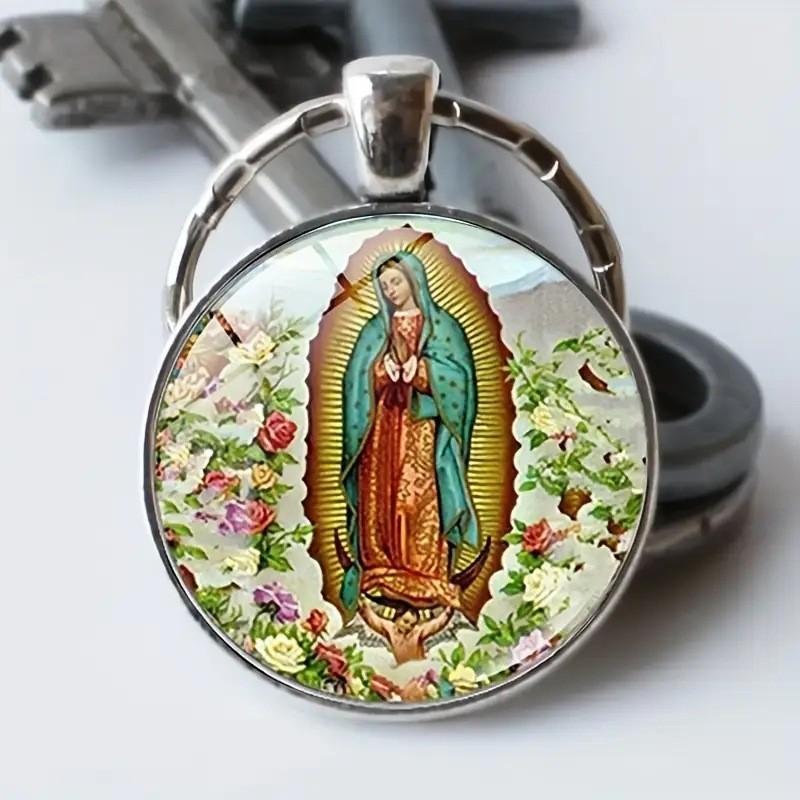 

Floral Maria Theme Glass Alloy Keychain With Cute Design For Gift Giving