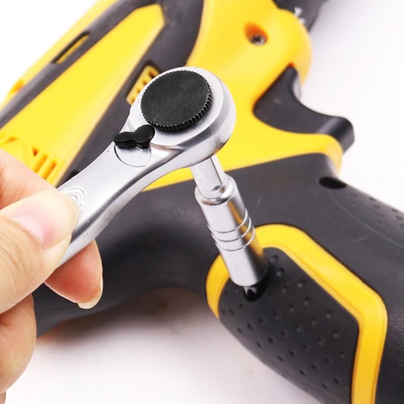 1/4Inch Ratcheting Wrenches Drive Ratcheting Wrenches Tool Multifuntion Quick Release DIY Hand Tool Ratcheting Handle Wrenches