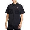 Logo Button Short Sleeve Shirt Men Shirts Black HV2165010