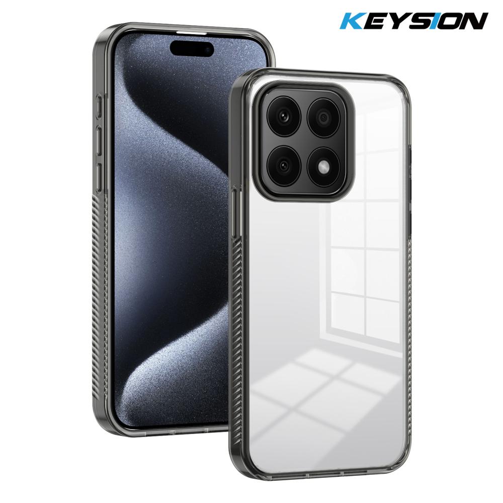 

Прозрачный чехол KEYSION для HONOR X6b X6A X6 из ТПУ+ПК, противоскользящий, HD-прозрачный, ударопрочный чехол для телефона для Huawei Honor X8b X8A X8 5G for Honor X6b чёрный