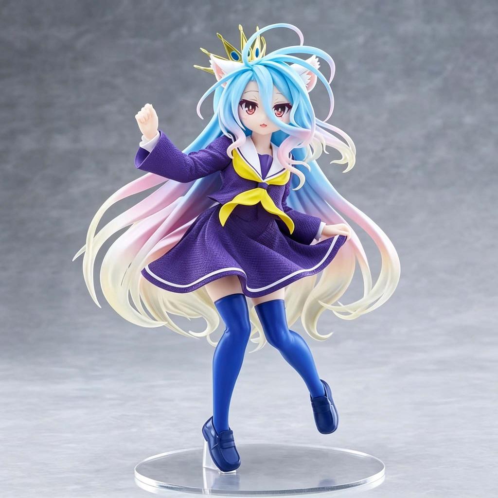 10Cm Anime No Game No Life Anime Figure Cute Cat Ear Shiro Action Figure Room Decorations Pvc Collection Model Doll Toy Gift